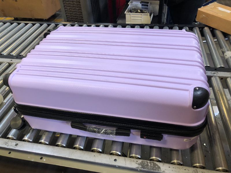 Photo 2 of 24" Expandable Checked Luggage, Hard Shell Spinner Suitcase with Wheels for Business/Travel (Lavender) 24" Checked Purple