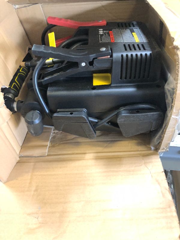 Photo 2 of STANLEY J7C09D Digital Portable Power Station Jump Starter: 1400/700 Instant Amps, 120 PSI Air Compressor, 3.1A USB Ports, Battery Clamps