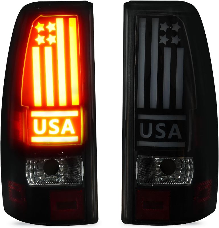 Photo 1 of LED Tail Light for Chevy Silverado 1500 2500 1999-2002, Silverado 1500 2500 HD 2001-2002, GMC Sierra 1500 2500 1999-2003, Sierra 1500 2500 HD 2001-2003 Rear LED Taillight Assembly Smoked Lens
