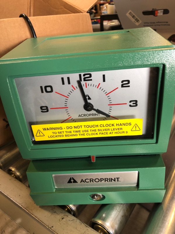 Photo 2 of Acroprint Time Clock, Auto Electric - Month, Date, Hours, Minutes - 150NR4
