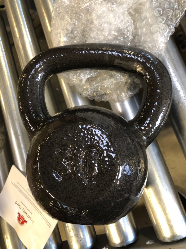 Photo 2 of Signature Fitness Kettlebell Solid Smooth Adjustable/Cast Iron/Rubber Base for Strength Training, Home Gym 30 Pounds