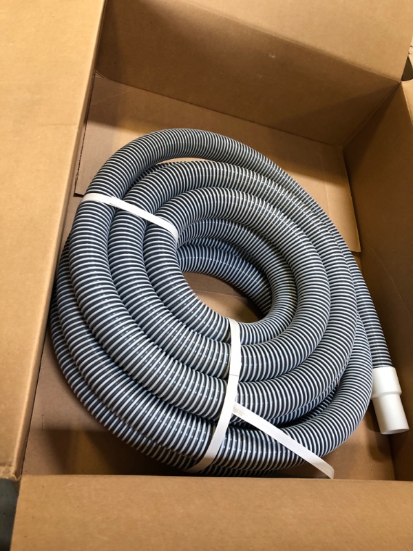 Photo 2 of 1-1/2" x 30 Foot Heavy Duty Pool Vacuum Hose With Swivel Cuff, 1.5" Professional Pool Hose for In-Ground & Above Ground Pools 30-Foot
