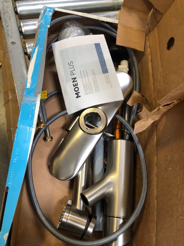 Photo 2 of MOEN Sombra Single-Handle Pull-Out Sprayer Kitchen Faucet with Power Clean in Spot Resist Stainless