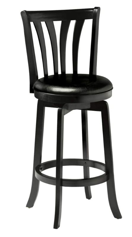 Photo 1 of *PARTS ONLY* Hillsdale Presque Isle Slat Back Wood Counter Height Swivel Stool, Black & Savana Swivel Stool, Barstool, Black Counter Height Black Stool + Barstool, Black