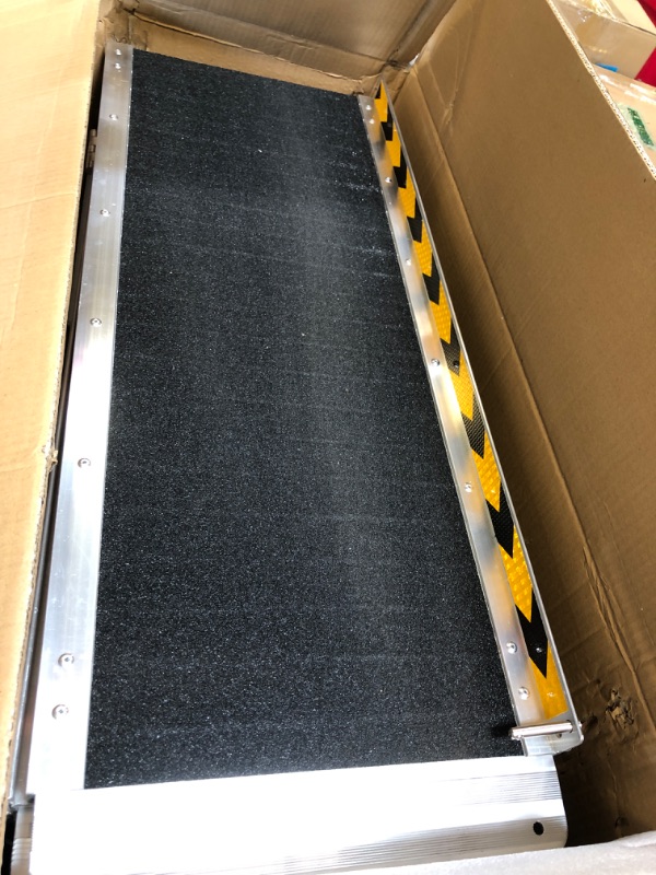 Photo 2 of Portable Wheelchair Ramp 6FT, Folding Handicap Ramp with Non-Slip Surface Aluminum Ramps for Wheelchairs Home Steps Stairs Handicaps Doorways