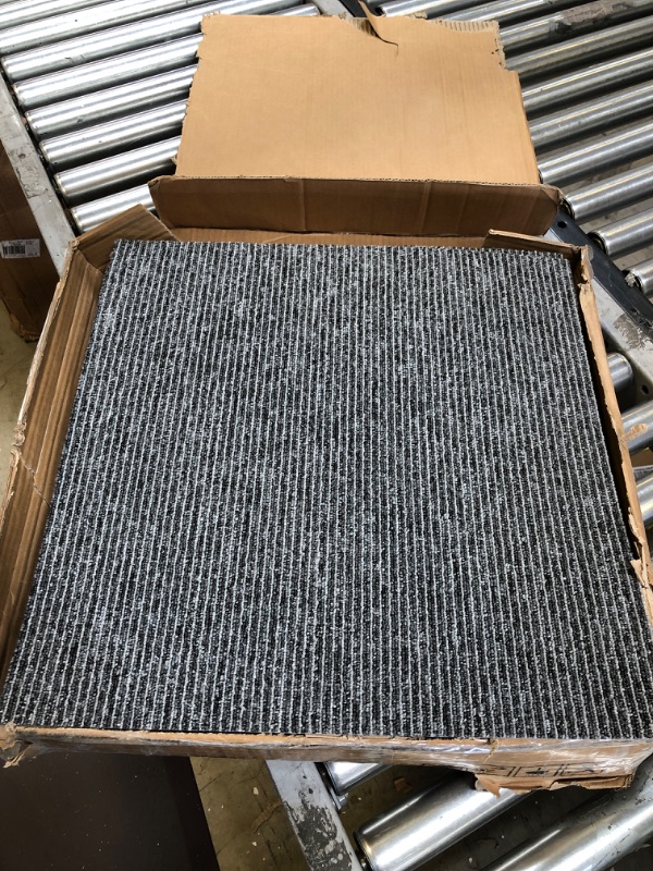 Photo 1 of 24 Tiles/64 sq Ft-Carpet Squares, Carpet Tiles, 0.24" Pile Height, Commercial Carpet Tiles, Non Adhesive Padded, Non-Slip, Easy DIY Installation Medium Grey