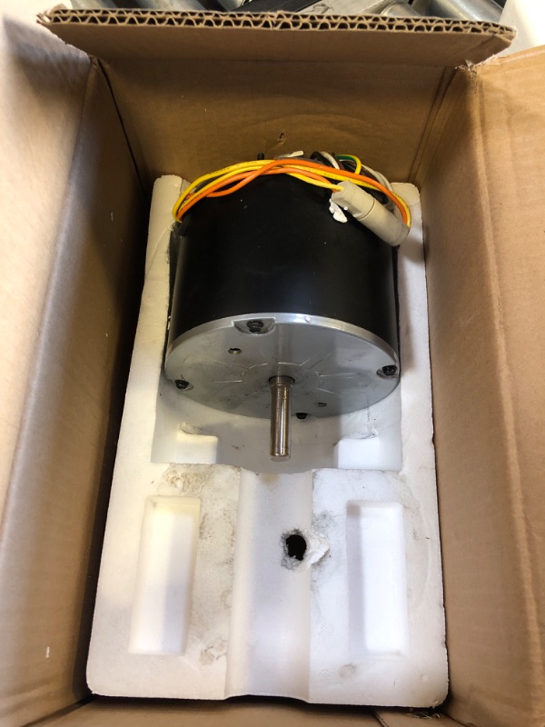 Photo 1 of VEVOR OEM Upgraded Condenser Fan Motor, 1/5HP, 825RPM, Replacement for ac GE Genteq Carrier Bryant Payne Dayton, 5KCP39GFS166S, 3S003, Reversible Rotating + Capacitor 1/5 HP-825 RPM Condenser Fan Motor