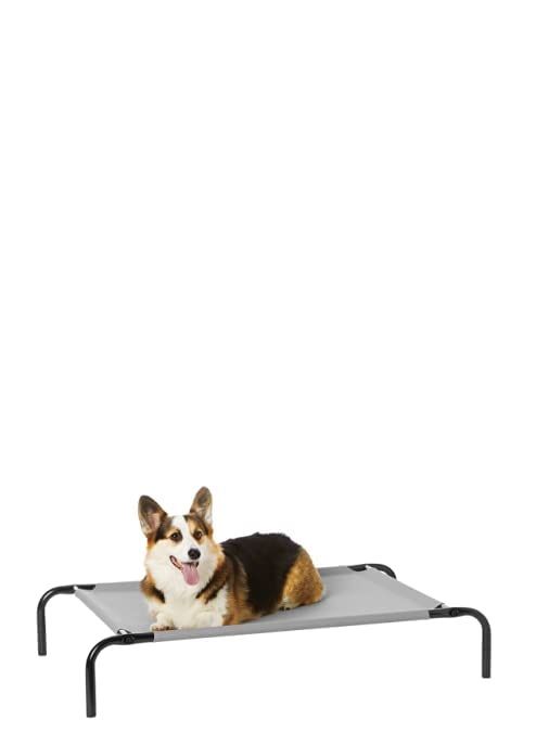 Photo 1 of Amazon Basics Cooling Elevated Pet Bed, XS to XL Sizes Medium Grey Pet Bed 