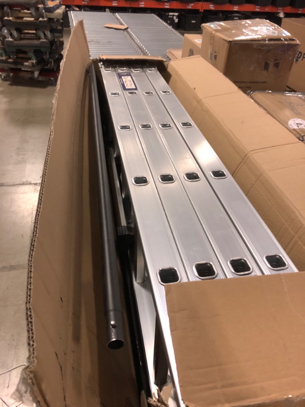 Photo 2 of HBTower Folding Ladder, 18.5FT Aluminum Extension Ladder 