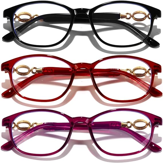 Photo 1 of 3 Pack Reading Glasses for Women,Blue Light Blocking Computer Readers Eyeglasses Anti Glare UV Ray Filter
 