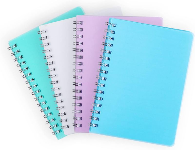 Photo 1 of 2pc Irmanas Small Notebook, 4 Pack Spiral Notebooks 4.3"x 5.7", Mini Pocket Ruled Lined Journal, 640 Pages, Cute College School Supplies Notebooks for Work, Aesthetic Gift Office Supplies for Women, Men (4 pcs)4.3" x 5.7" Ruled
