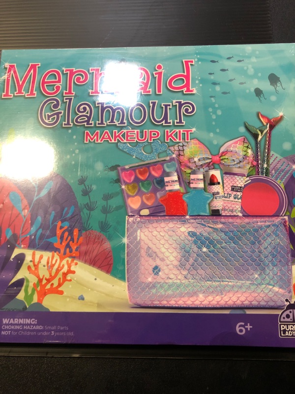 Photo 2 of Kids Makeup Kit for Girls Ages 5-12 - Real Mermaid Makeup for Kids, Mermaid Gifts for Girls 5-12, Makeup Sets for Girls 5 6 7 8 9 10 11 12 Years Old, 5-12 Year Old Girl Gift Make Up Toy