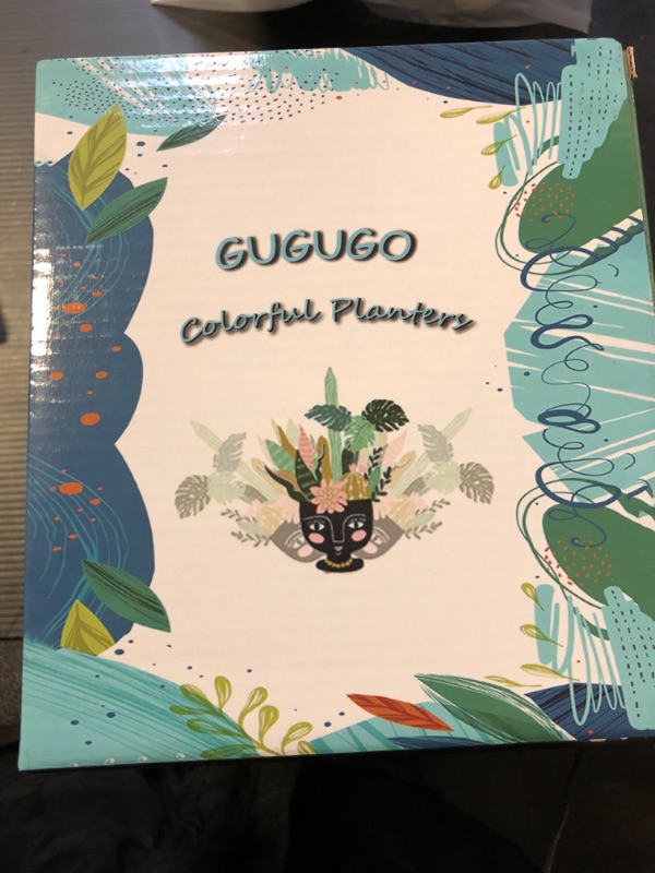 Photo 1 of GUGUGO Colorful Squiggle Lines Planters Cute Unique Rainbow Planter with Drainage, Vintage Retro Flower Plant pots for Indoor & Outdoor Plants, Eclectic Succulent Gardening Pot for Boho Modern Décor Squiggle Lines 5Inch