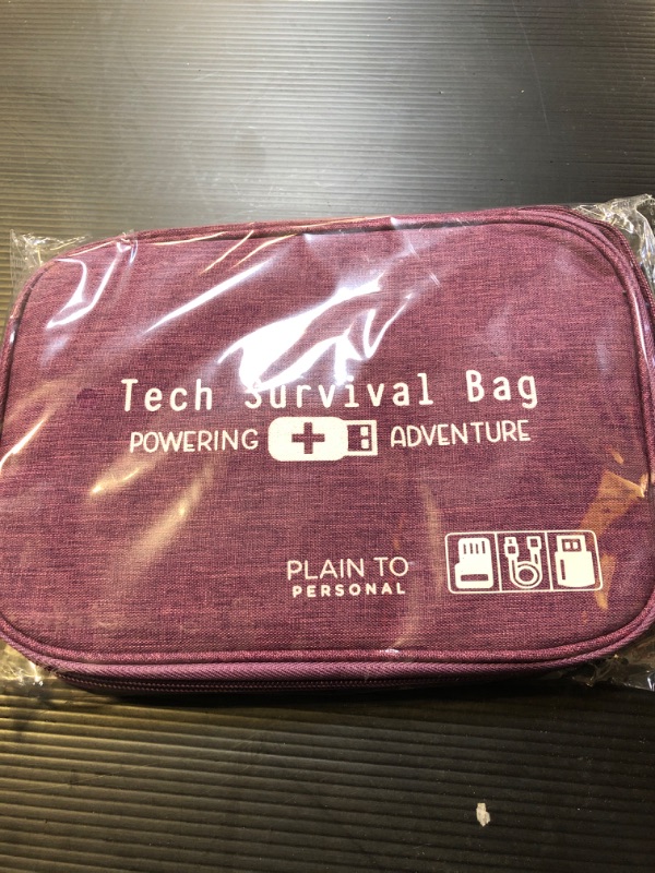 Photo 1 of Travel Cable Organizer Tech Survival Bag Electronic Accessory Cable Managment Case (Purple)