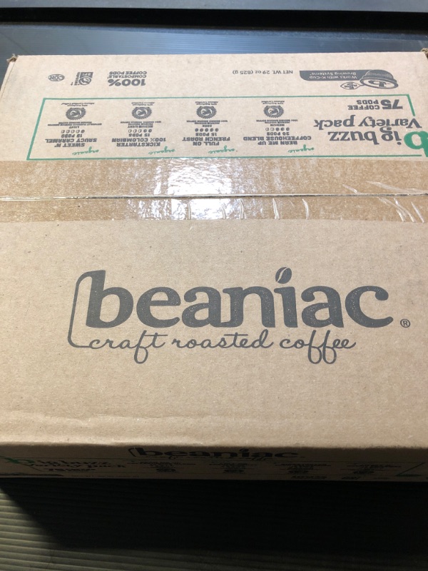 Photo 2 of Exp 6/24 beaniac Big Buzz Variety Pack, Single Serve Coffee K Cup Pod Variety Pack, Rainforest Alliance Certified Organic Arabica Coffee with Natural Flavors, 75 Compostable Coffee Pods, Keurig Brewer Compatible Big Buzz Variety Pack 75 Count (Pack of 1)