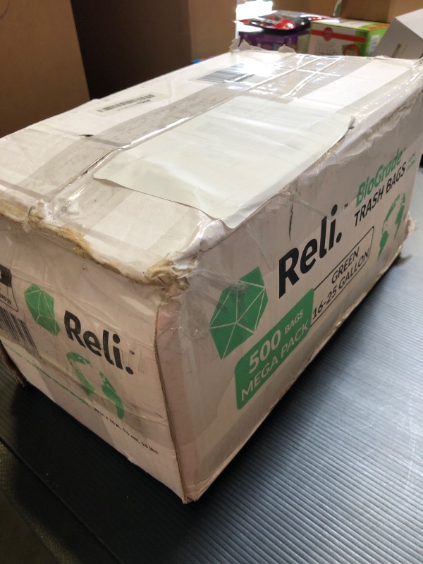 Photo 2 of Reli. Biodegradable 16-25 Gallon Trash Bags | 500 Count Bulk | ASTM D6954 | Green | Eco-Friendly | Oxobiodegradable Under Certain Conditions (See Product Description) 16-25 Gallon | 500 Count