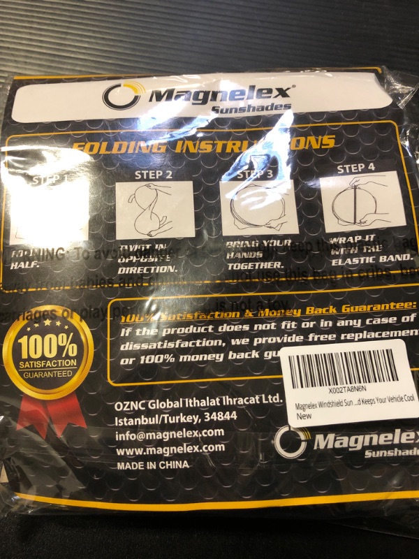 Photo 2 of Magnelex Windshield Sun Shade for Jeep Wrangler, Rubicon, Gladiator with Bonus Steering Wheel Sun Shade. 240T Reflective Fabric Blocks Sun. Foldable Sun Shield Keeps Your Vehicle Cool X-SMALL - (59" x 21")