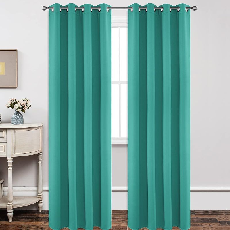 Photo 1 of Thermal Insulated Long Curtains& Drapes 2 Burg, Room Darkening Grommet Curtains for Living Room Bedroom Window  52 x 45 