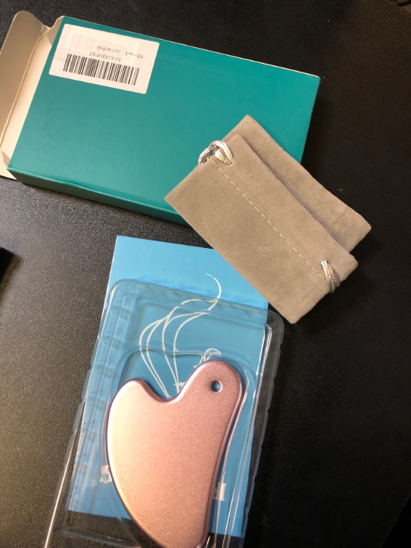 Photo 1 of Gua Sha Aluminium Alloy Beauty Tool for Face, Massage Scraper for Facial Skin Care (Rose Pink) 
