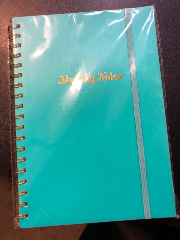 Photo 2 of Meeting Notebook for Work with Action Items - B5 Spiral Meeting Project Planner Notebook for Note Taking, Office/Business Meeting Notes Agenda Organizer .158Pages.7 x 10",Teal