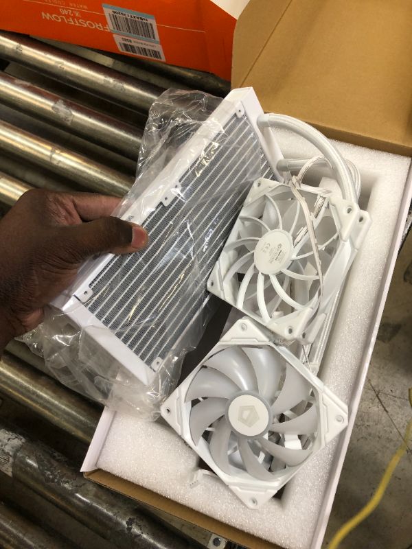 Photo 3 of ID-COOLING FROSTFLOW X 240 Snow CPU Water Cooler LGA1700 Compatible AIO Cooler 240mm CPU Liquid Cooler White LED 2x120mm PWM Fans, Intel 1700/1200/115X, AMD AM4/AM5
