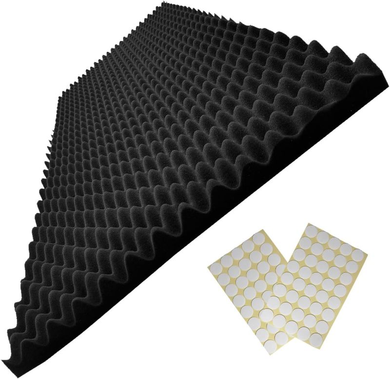 Photo 1 of 48"X 24"X 2" Egg Crate Foam Panel, Black Sound Proof Foam Panels, Acoustic Foam, Noise Cancelling Foam Studio Foam Panel, Sound Panels Noise Reducing For Walls?1 PCS?
