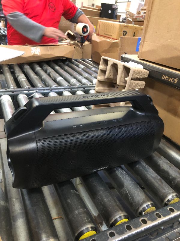 Photo 1 of Soundcore Motion Boom Plus IP67 Portable Speaker, 80W Stereo Sound, Custom EQ & BassUp, Built-in Power Bank, Waterproof Bluetooth Speaker for Camping, Beach, and Backyard
