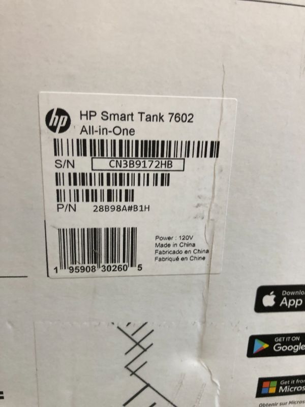 Photo 5 of HP Smart -Tank 7602 Wireless All-in-One Cartridge-free Ink Printer, 