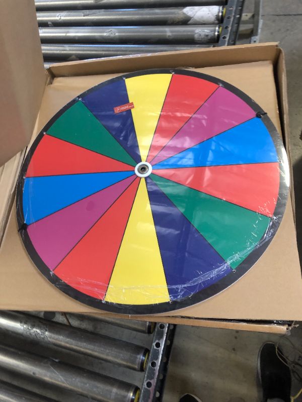Photo 2 of 24 Inch Dual Use Spinning Prize Wheel 14 Slots Color Tabletop and Floor Roulette Wheel of Fortune, Spin The Wheel with Dry Erase Marker and Eraser Win The Fortune Spinner Game for Carnival Trade Show
