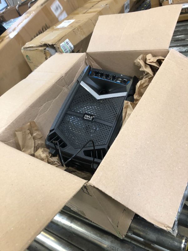 Photo 1 of 400W Rechargeable Outdoor Bluetooth Speaker Portable PA System w/ 8” Subwoofer 1” Tweeter, Recording Function, Mic In, Party Lights USB/SD, Radio - Pyle PPHP842B 8 in Speaker System
