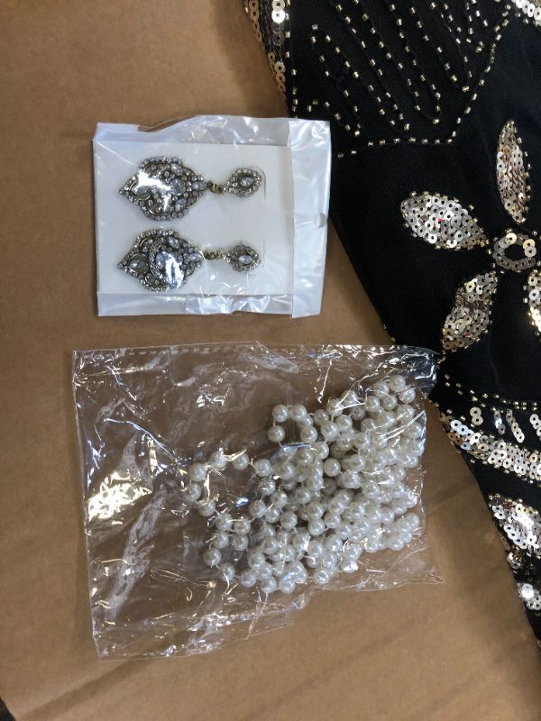 Photo 1 of black and gold dress, earrings and necklace included - sized small 
