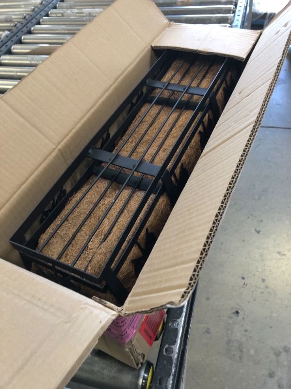 Photo 1 of Window Box Railing, 24IN Black Metal Hanging Flower Planter Basket with Coco Liner for Outdoor Balcony Porch Fence Patio for Home, Office and Hotel (Black - 2 Pcs/Set) Black - 2 Pcs/Set 24IN