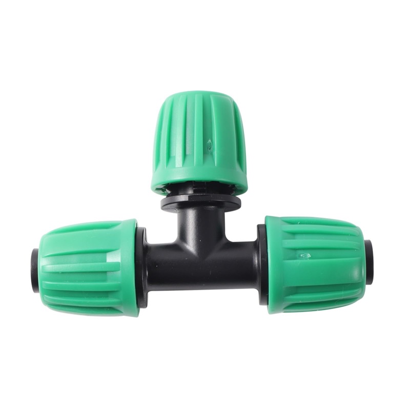 Photo 1 of 16mm Pe  Locked Connector Lock Nuts Garden Water Coupling 1/2' Pipe 4/7mm Hose Fittings Garden Agriculture Irrigation Joint (Color : DN16 Locked Tee)