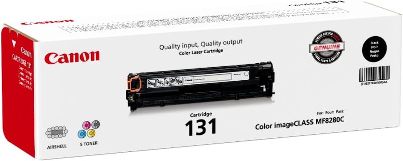 Photo 1 of Canon Genuine Toner, Cartridge 131 Black (6272B001), 1 Pack Color imageCLASS MF8280Cw, MF624Cw, MF628Cw, LBP7110Cw Laser Printer
