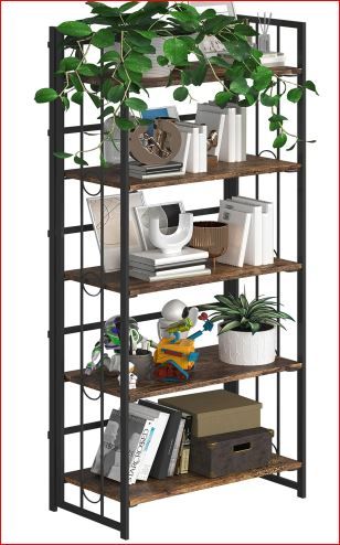 Photo 1 of 4NM No-Assembly 5 Tiers Folding Bookshelf