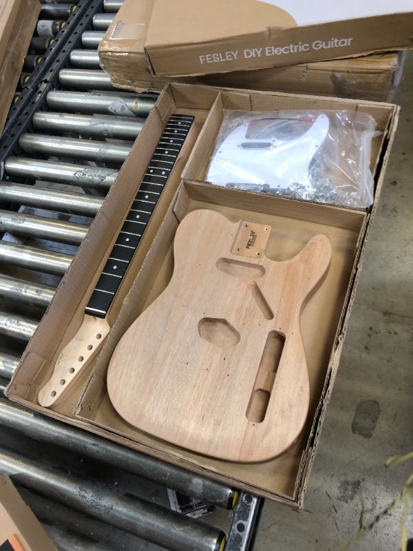 Photo 3 of DIY Electric Guitar Kit with Poplar Body & Canadian Hard Maple Neck, Electric Guitars with 6 Strings, Build Your Own Guitar Kit with Techwood Fretboard, SSS Pickups, TC Style, Natural TC-Natural