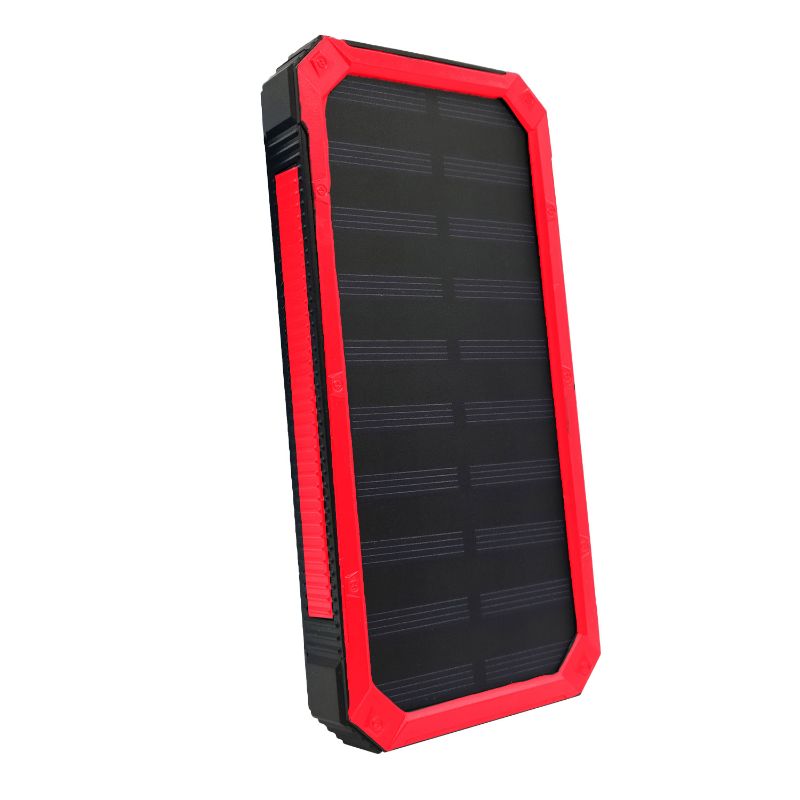 Photo 1 of 10,000 mAh Solar Charging Power Bank - Red - TPBSF02-039

