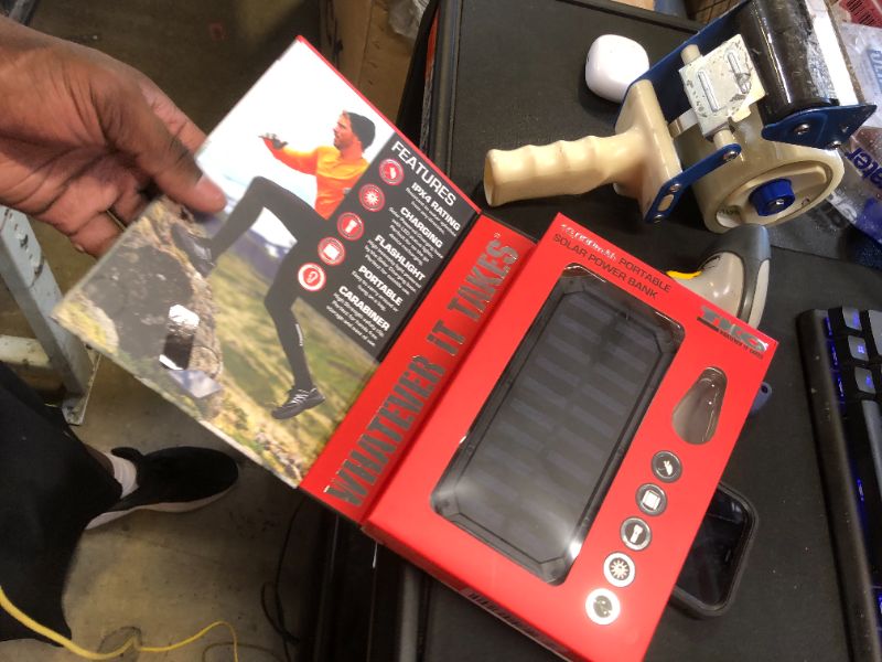 Photo 1 of TKO 10,000 mAh Solar Charging Water-Resistant Power Bank
