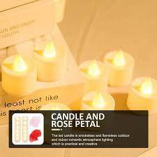 Photo 1 of LED Candle Petal Tea Light Candles Wedding Proposal Decorations Electric Engagement Ornament with Marriage Suit Synthetic Resin Miss
