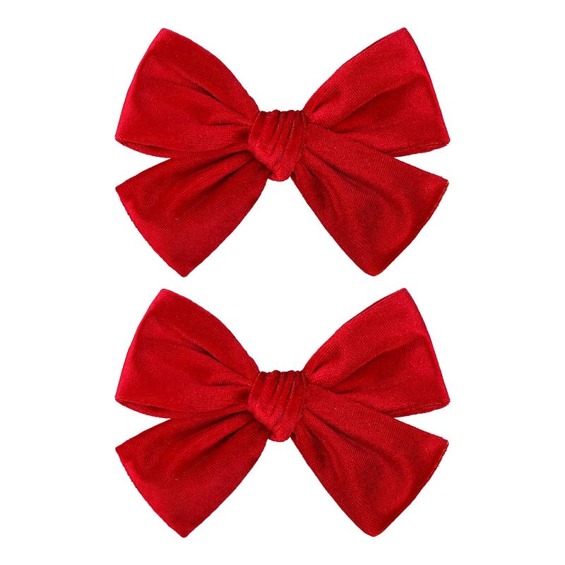 Photo 1 of Valentines Velvet Hair Bows Alligator Clips for Girls Red Bow Clip for Hair Bowknot Alligator Barrettes Baby Girls Valentines Hair Accessories Red Bows Toddlers Kids
 