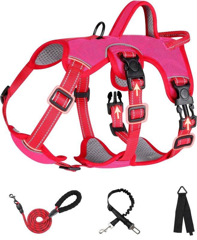 Photo 1 of Escape Proof Dog Harness Medium Sized Six Point Adjustable, Soft Padded Full Body No Pull Dog Harness and Leash Set, Reflective Dog Vest Harness 