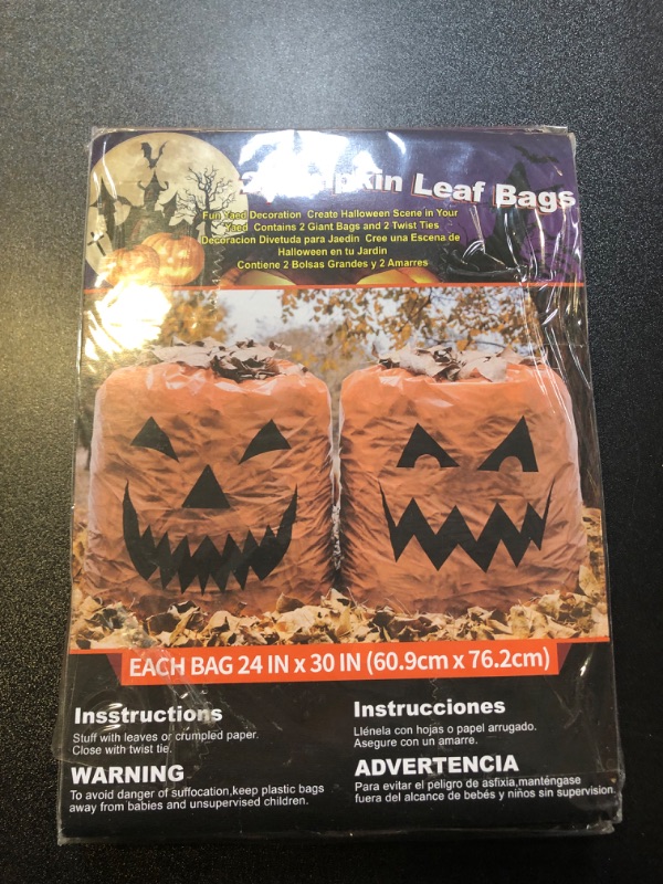 Photo 1 of 2pc Halloween leaf bag