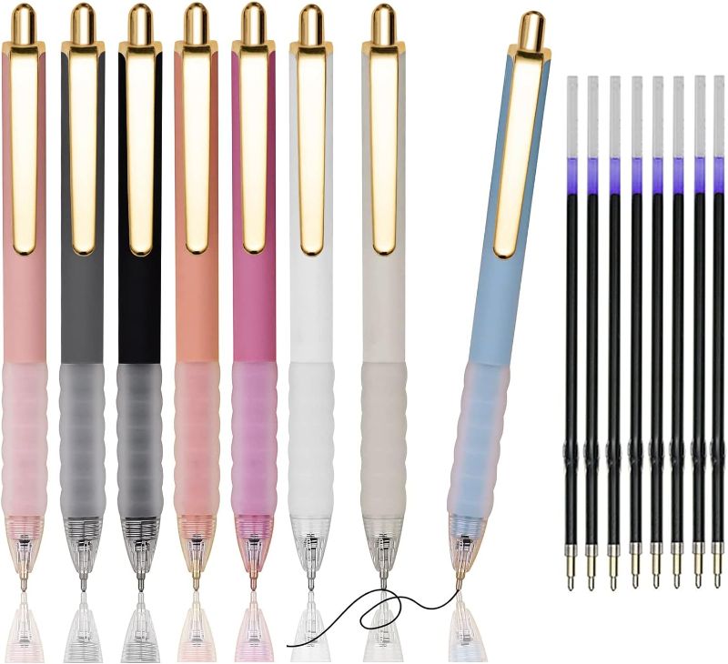 Photo 1 of 16 PCS Pens Ballpoint (8 pens+8 refills) Black Ink Pen 1.0 mm Pens Medium Point Smooth Writing Pens for Journaling Office Supplies Cute Pens for Women Men
