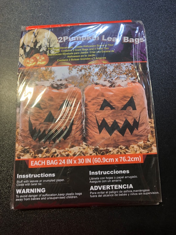 Photo 1 of 2 halloween leaf bags