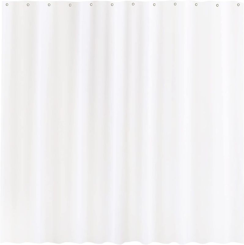 Photo 1 of Allenjoy White Shower Curtain Bathroom Decoration Washable Polyester Fabric 72" x 72" (Hooks Not Included)