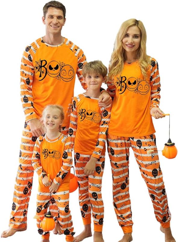 Photo 1 of Kids 2-3T Matching Family Halloween Ghost Face Pajamas Set, Funny Printed Soft Sleepwear PJs Holiday Loungewear for Women Men Couples
