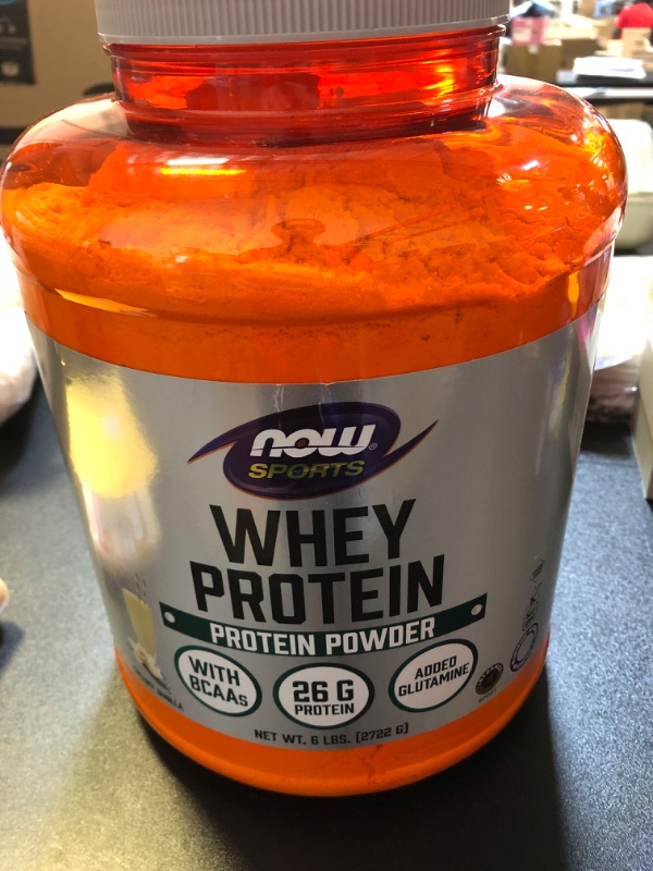 Photo 2 of Exp 10/25 NOW Sports Nutrition, Whey Protein, 26 g With BCAAs, Creamy Vanilla Powder, 6-Pound 6 Pound