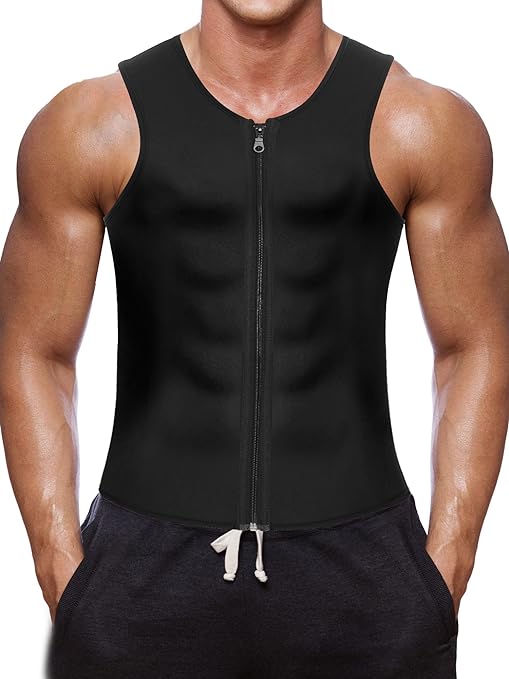 Photo 1 of XL Wonderience Men Waist Trainer Vest Hot Neoprene Sauna Suit Corset Body Shaper Zipper Tank Top Workout Shirt
