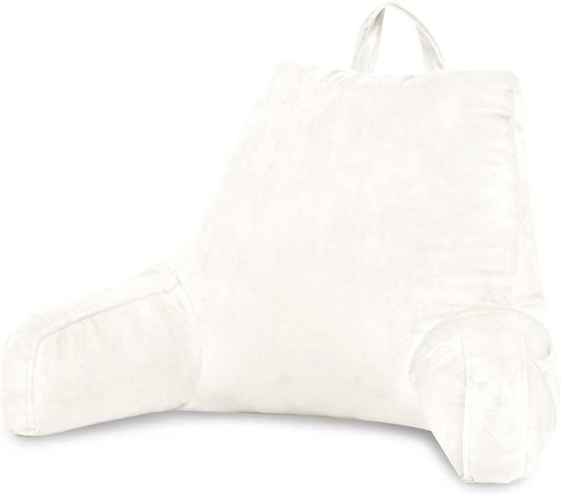 Photo 1 of  Reading Pillow with Arms, Back Pillow for Sitting in Bed, Adult Bed Rest Pillow white 