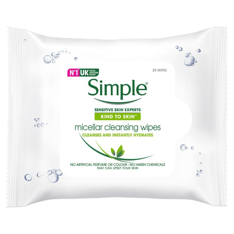 Photo 1 of Simple Kind to Skin Micellar Cleansing Wipes 25s Pack of 4 